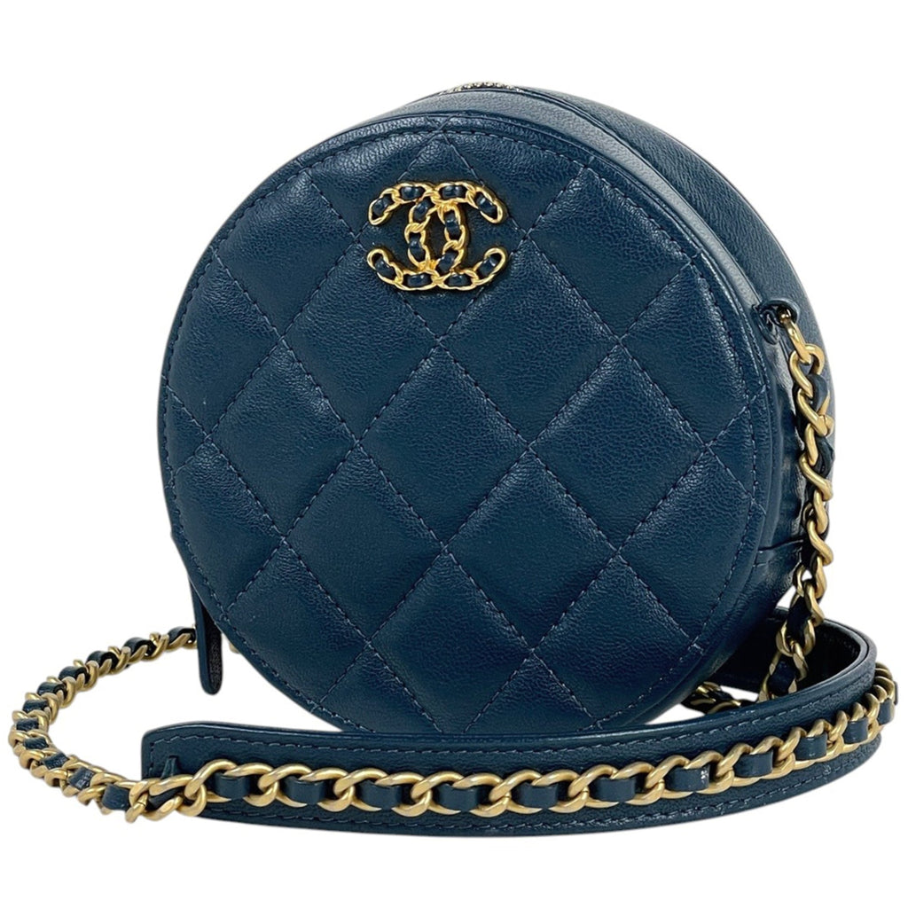 Chanel Blue Leather Shoulder Bag