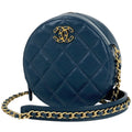 Chanel Blue Leather Shoulder Bag