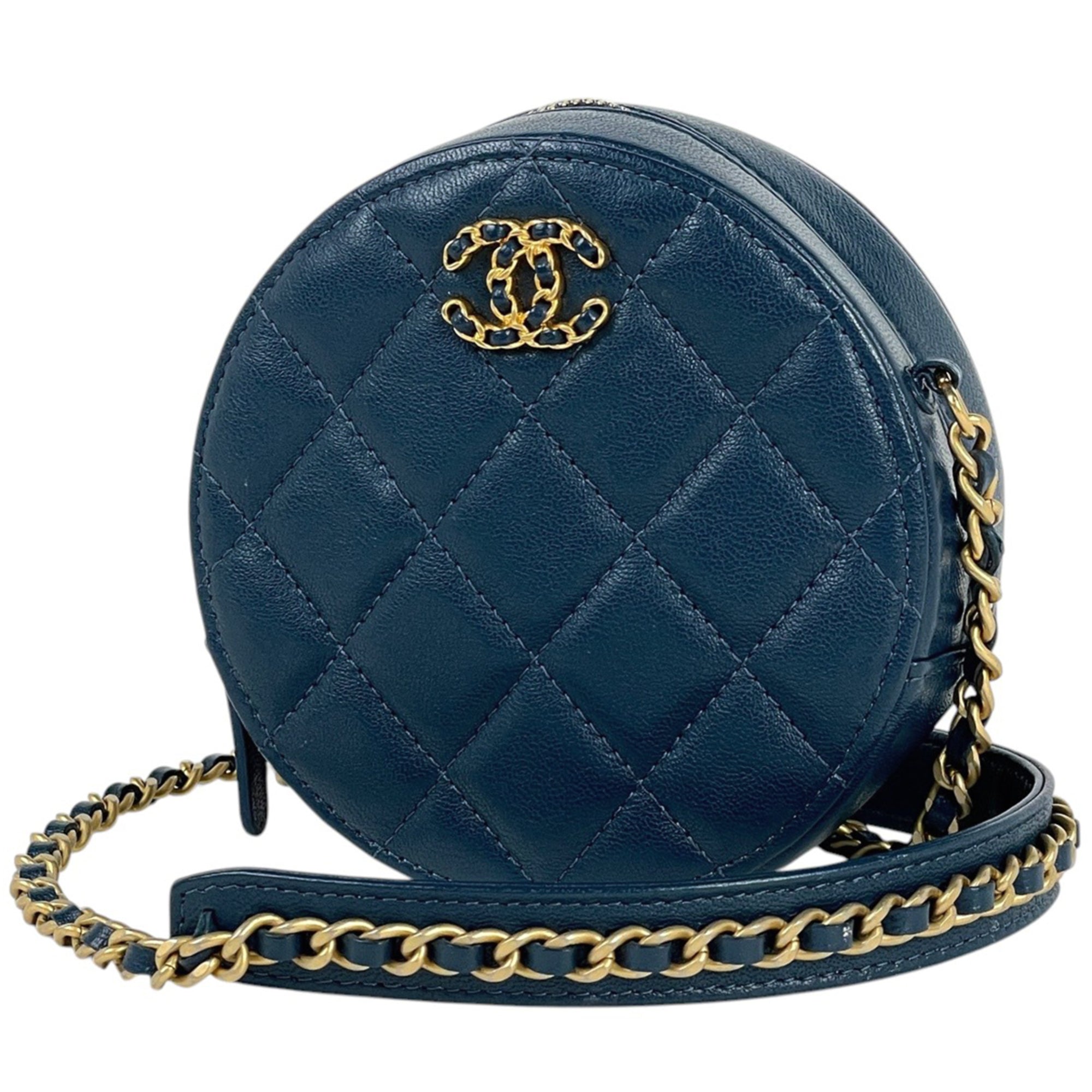 Chanel Blue Leather Shoulder Bag