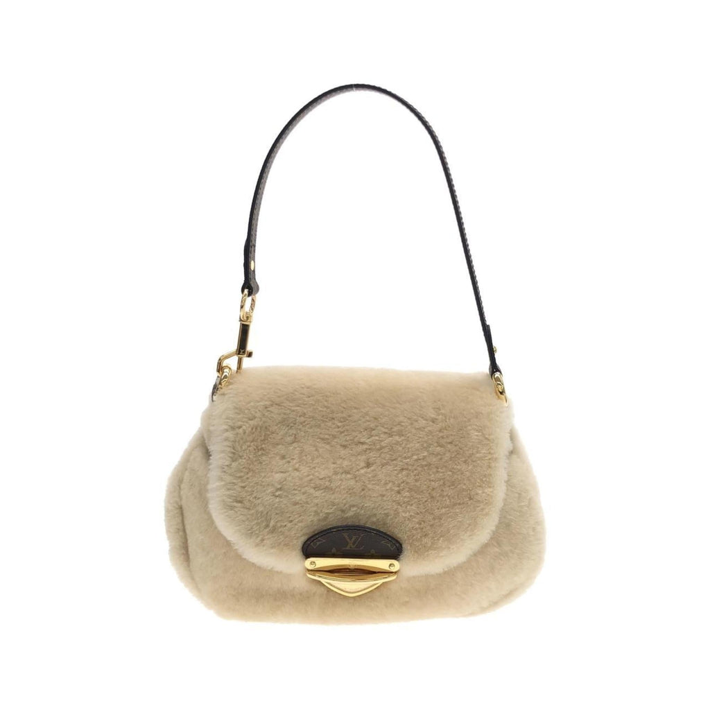 Louis Vuitton Beige Cream Coated Canvas Shoulder Bag