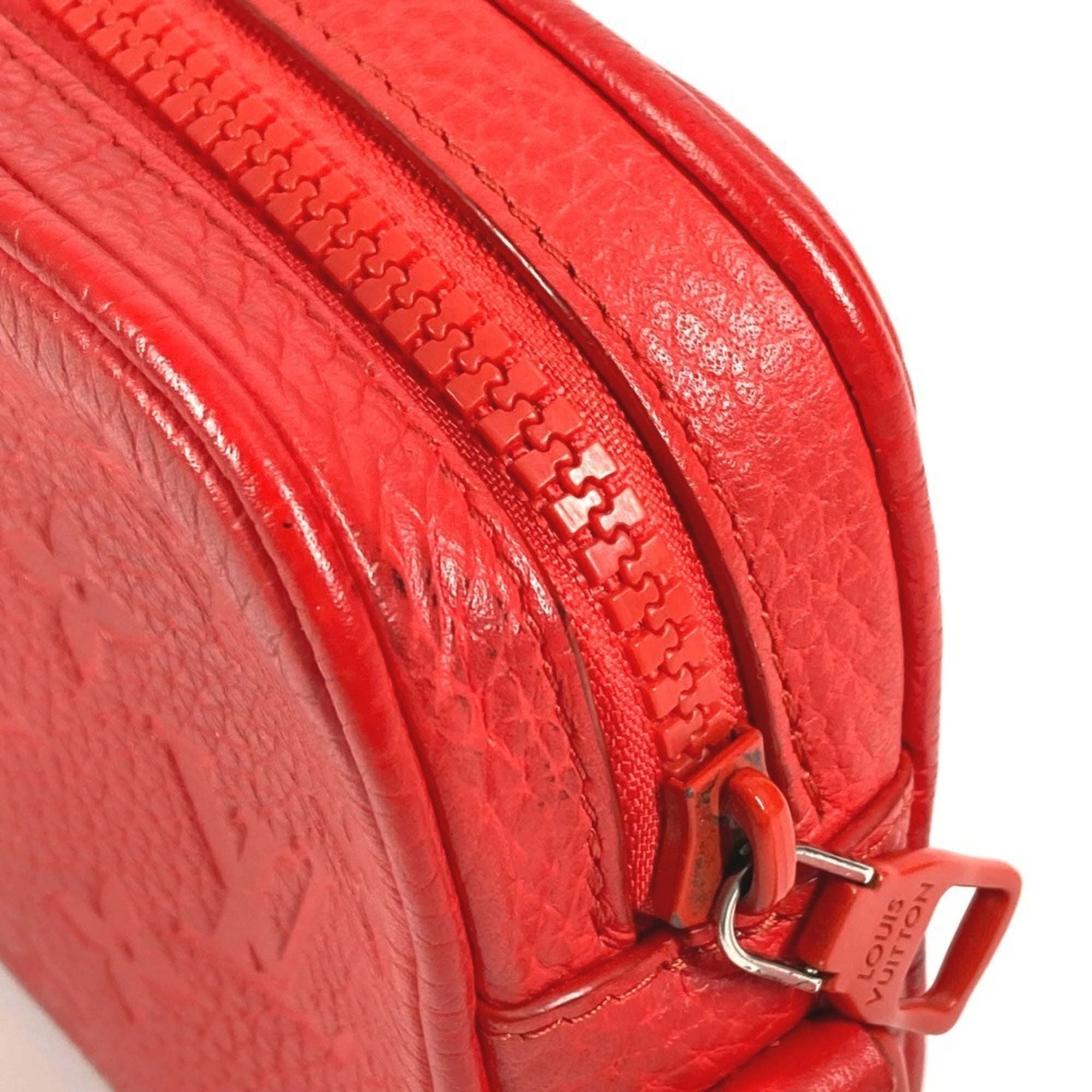 Louis Vuitton Red Color Monogram Empreinte Leather Clutch Bag
