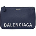 Balenciaga Navy Leather Clutch Bag Pouch