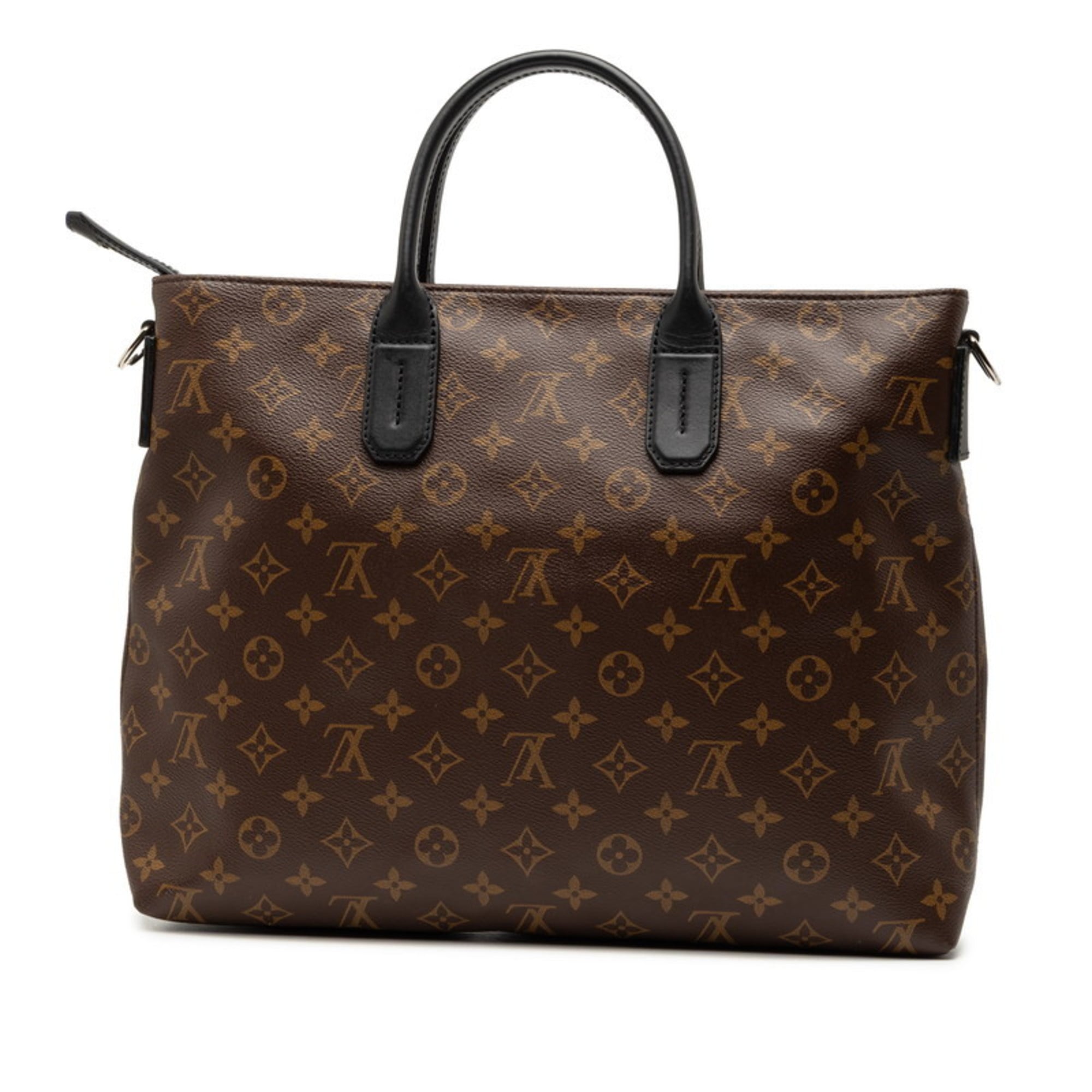 Louis Vuitton Black Brown Pvc Leather Handbag Shoulder Bag