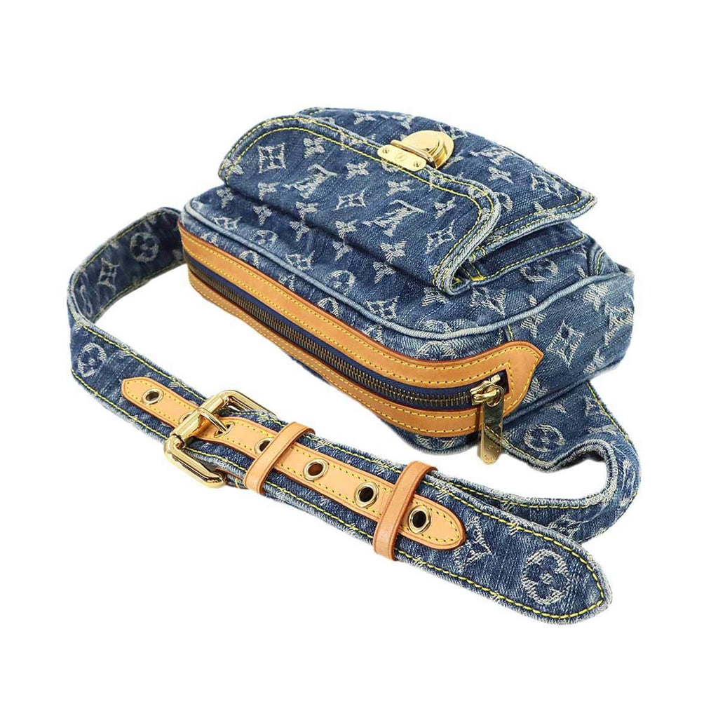 Louis Vuitton Blue Monogram Denim Fanny Pack Pouch Sling Bag