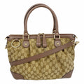 Gucci Beige Canvas Handbag (Pre-Owned)