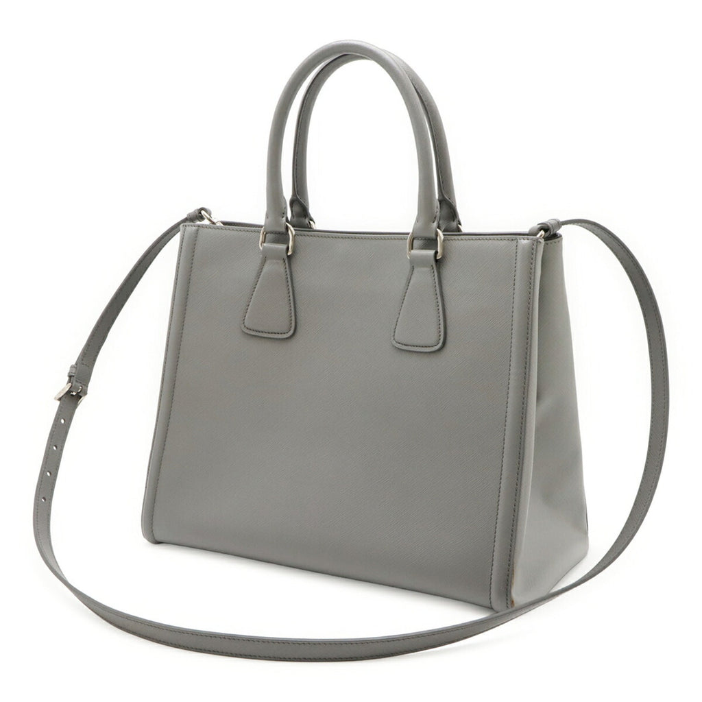 Prada Black Gray Leather Handbag Shoulder Bag
