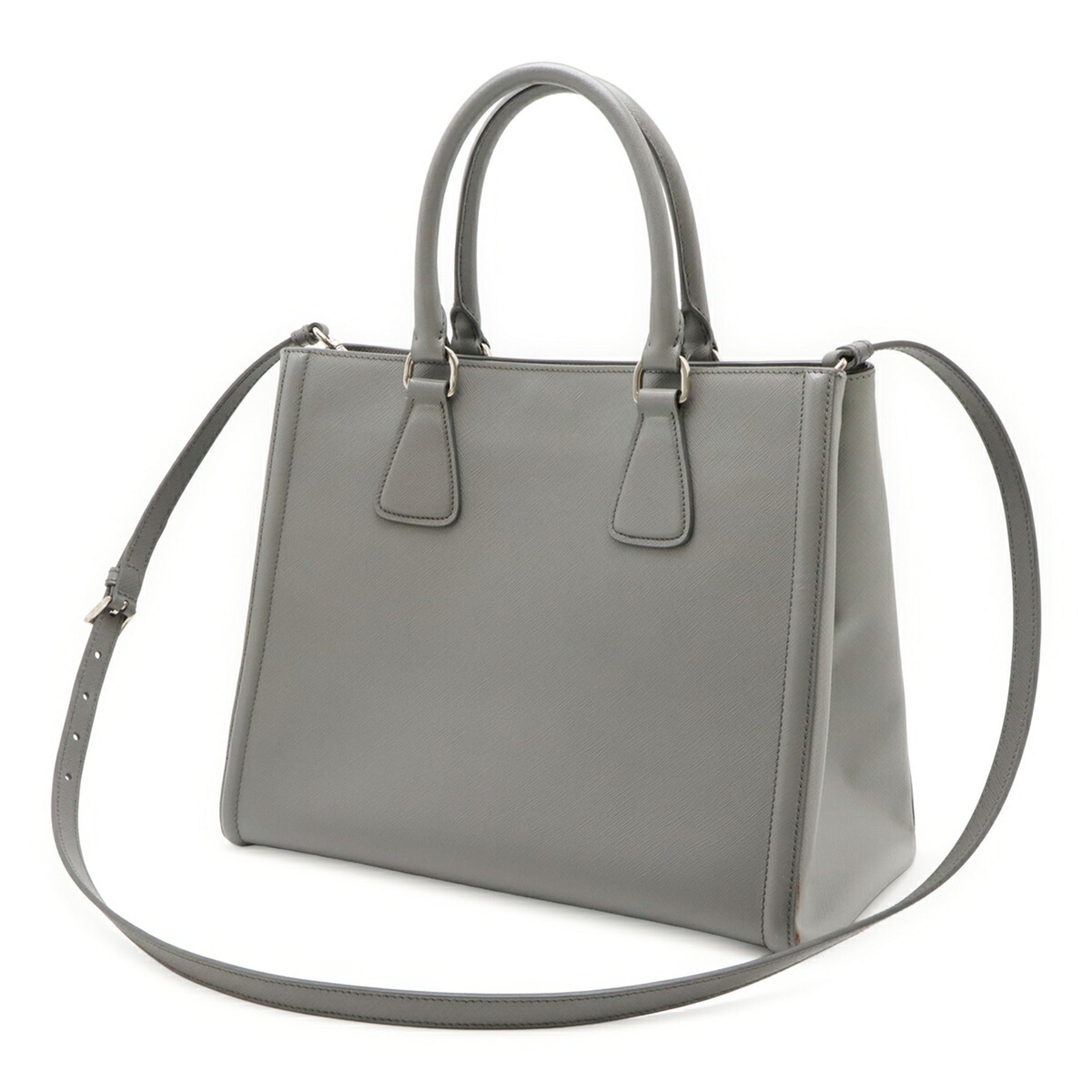 Prada Black Gray Leather Handbag Shoulder Bag