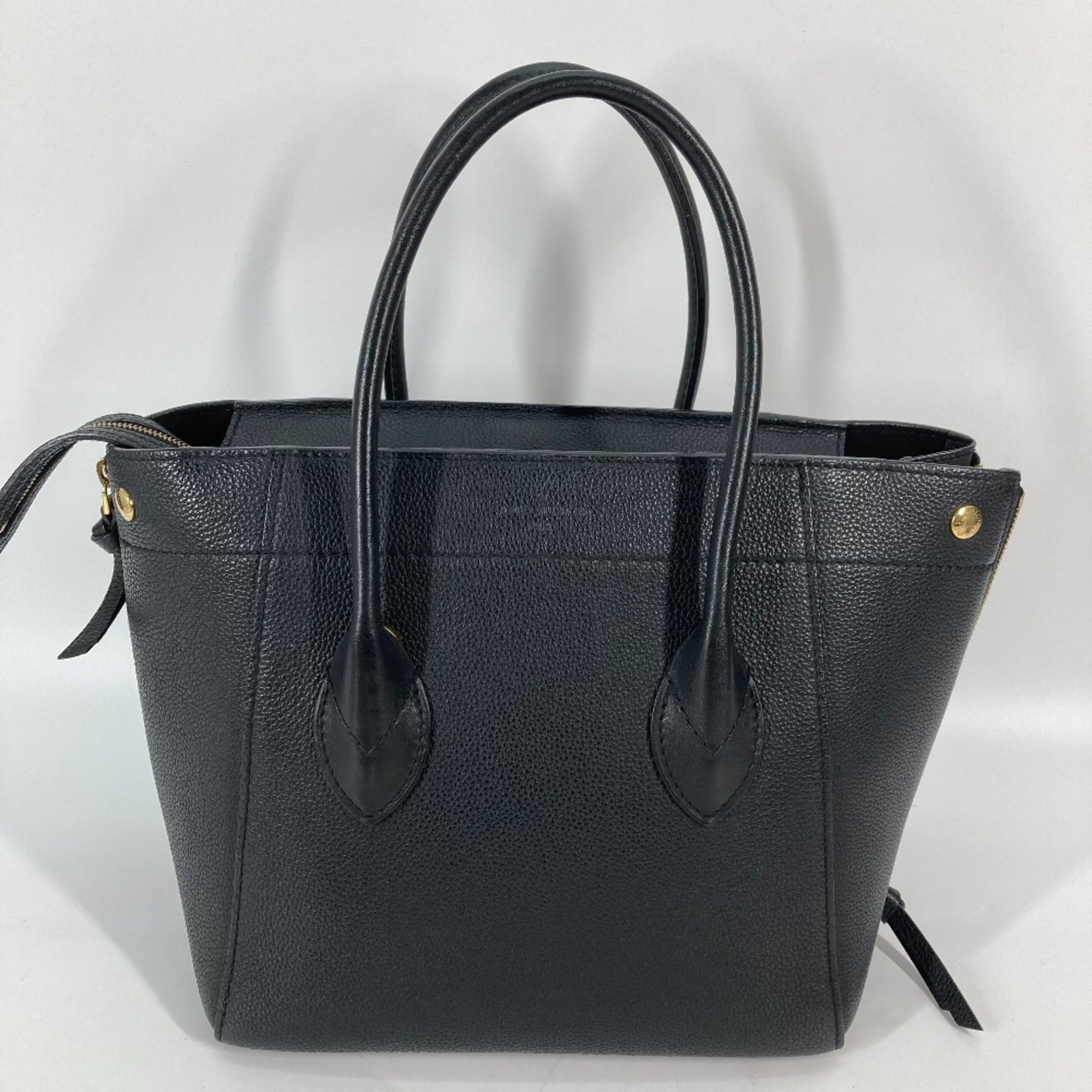 Louis Vuitton Black Noir Leather Handbag Shoulder Bag Tote Bag