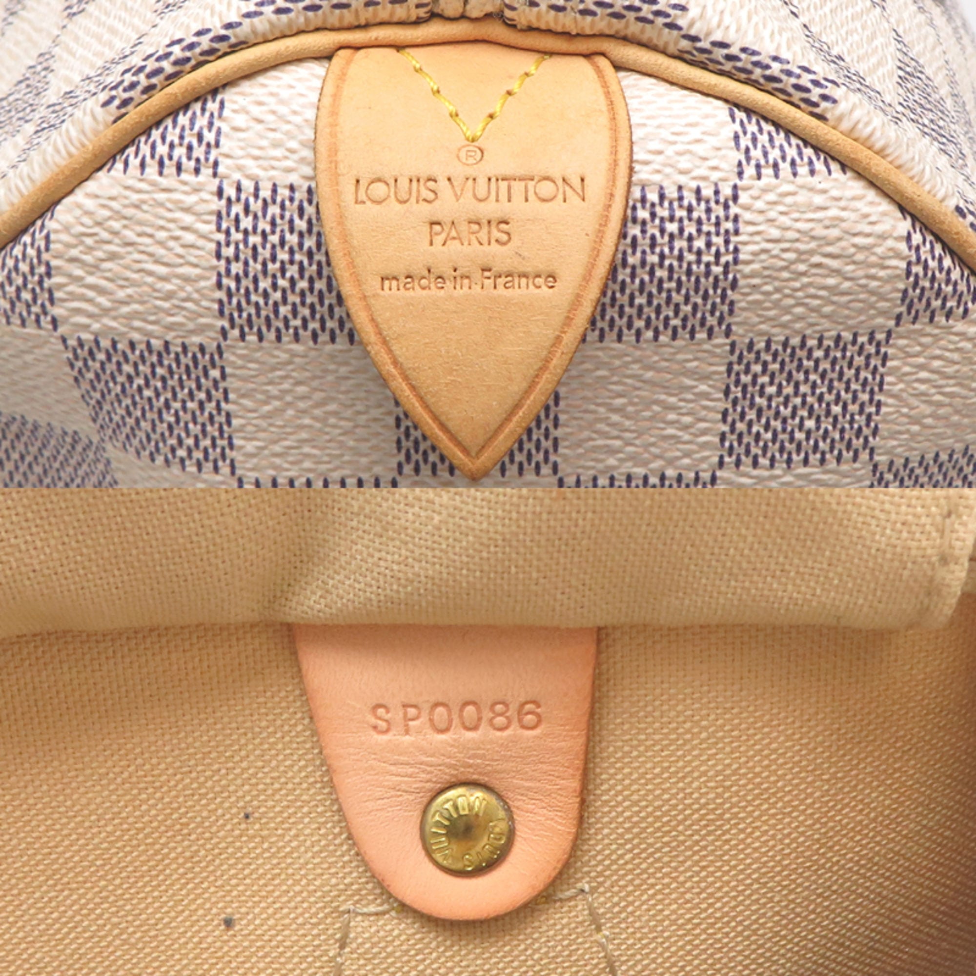 Louis Vuitton White Damier Azur Handbag