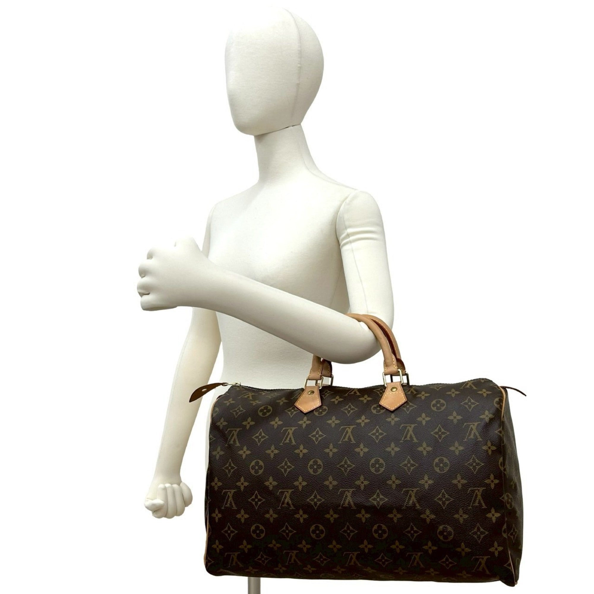 Louis Vuitton Brown Leather Pvc Boston Bag