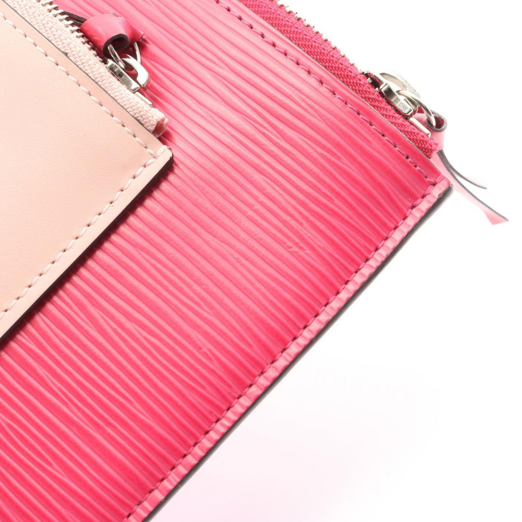 Louis Vuitton Pink Red Color Epi Leather Pochette Pouch