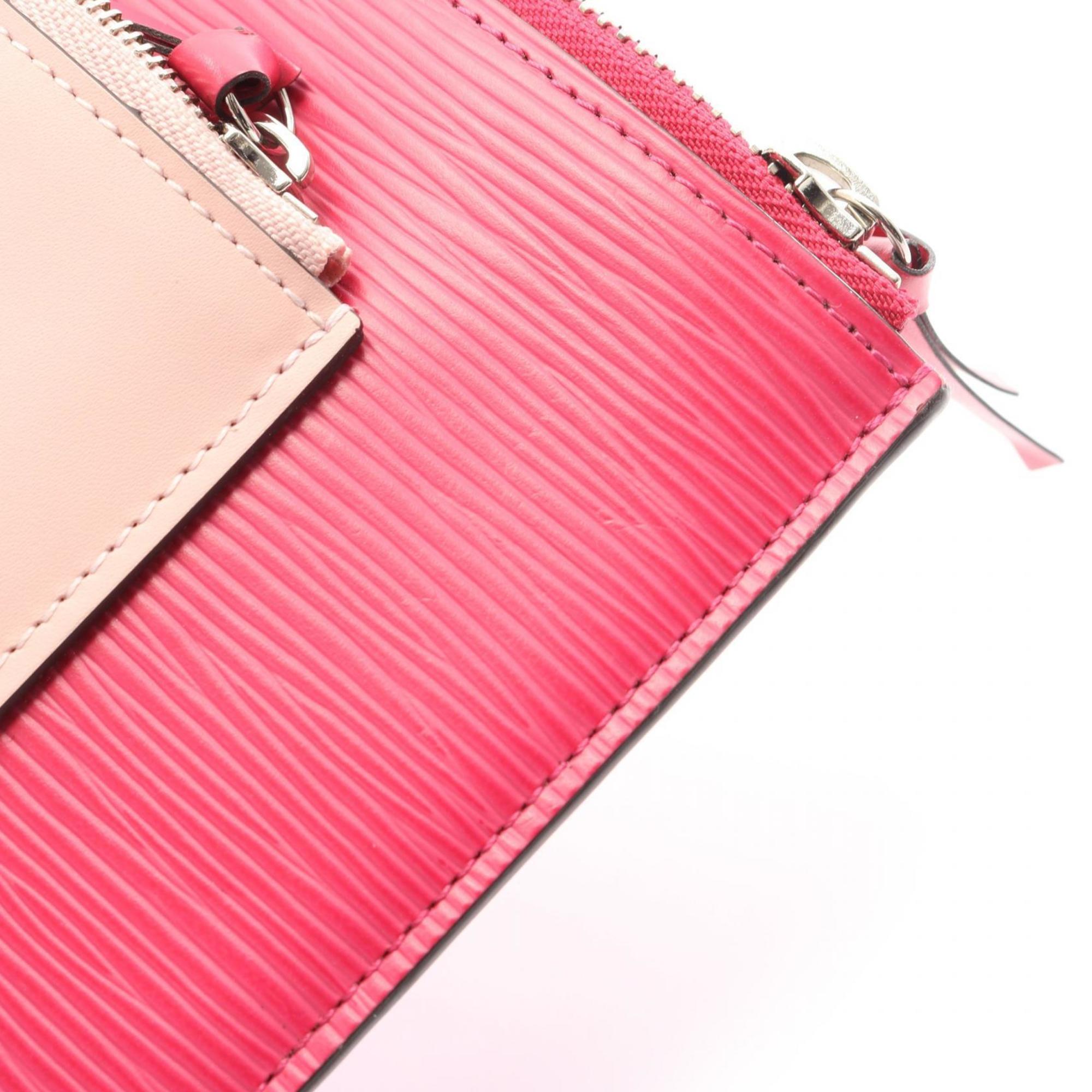 Louis Vuitton Pink Red Color Epi Leather Pochette Pouch