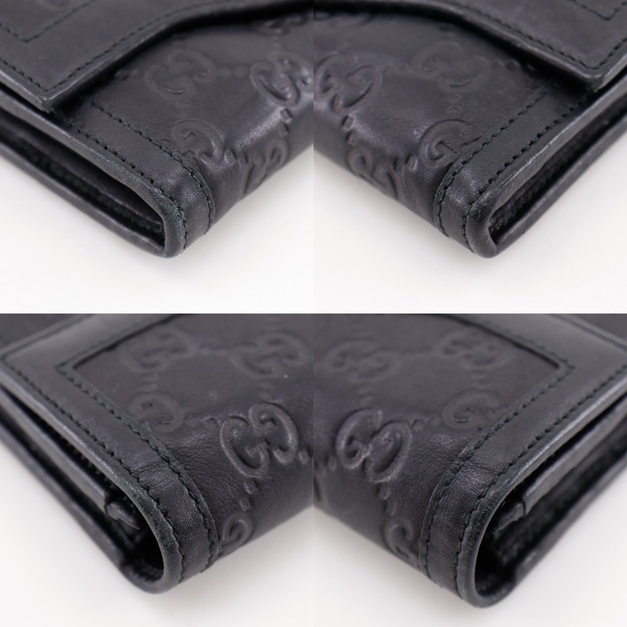 Gucci Black Leather Long Wallet (Bi-Fold) (Pre-Owned)