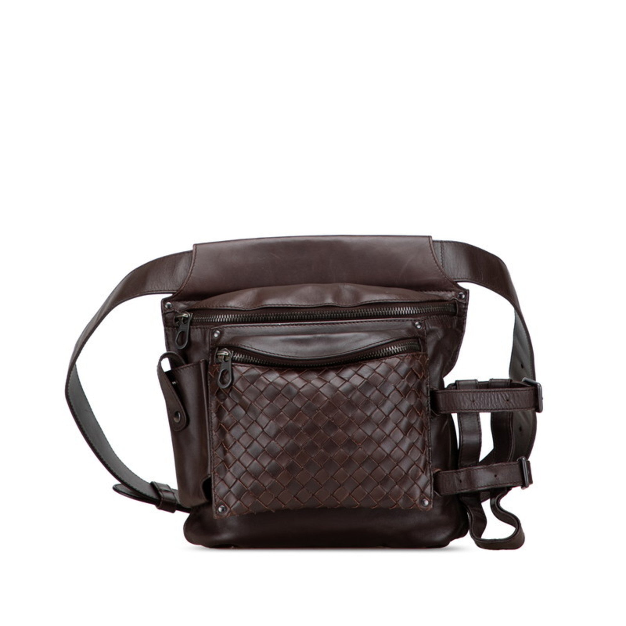Bottega Veneta Intrecciato Brown Leather Fanny Pack