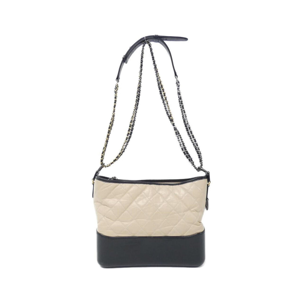 Chanel Gabriel Beige Black Leather Shoulder Bag