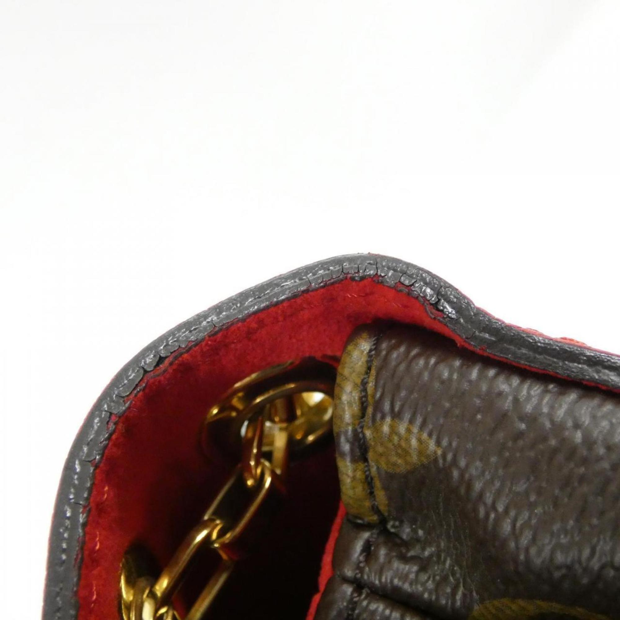 Louis Vuitton Cerise Marron Coated Canvas Leather Shoulder Bag
