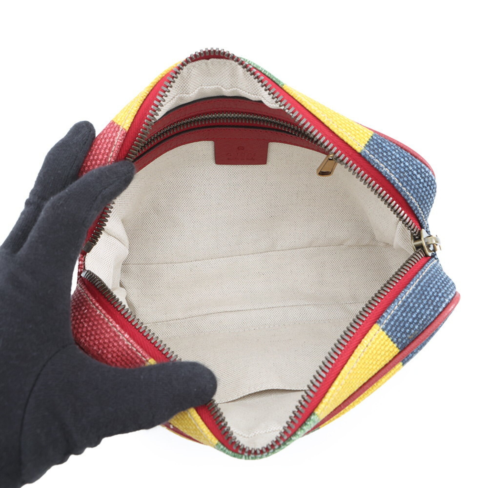 Gucci Multi-Color Red Color Canvas Fanny Pack Handbag (Pre-Owned)
