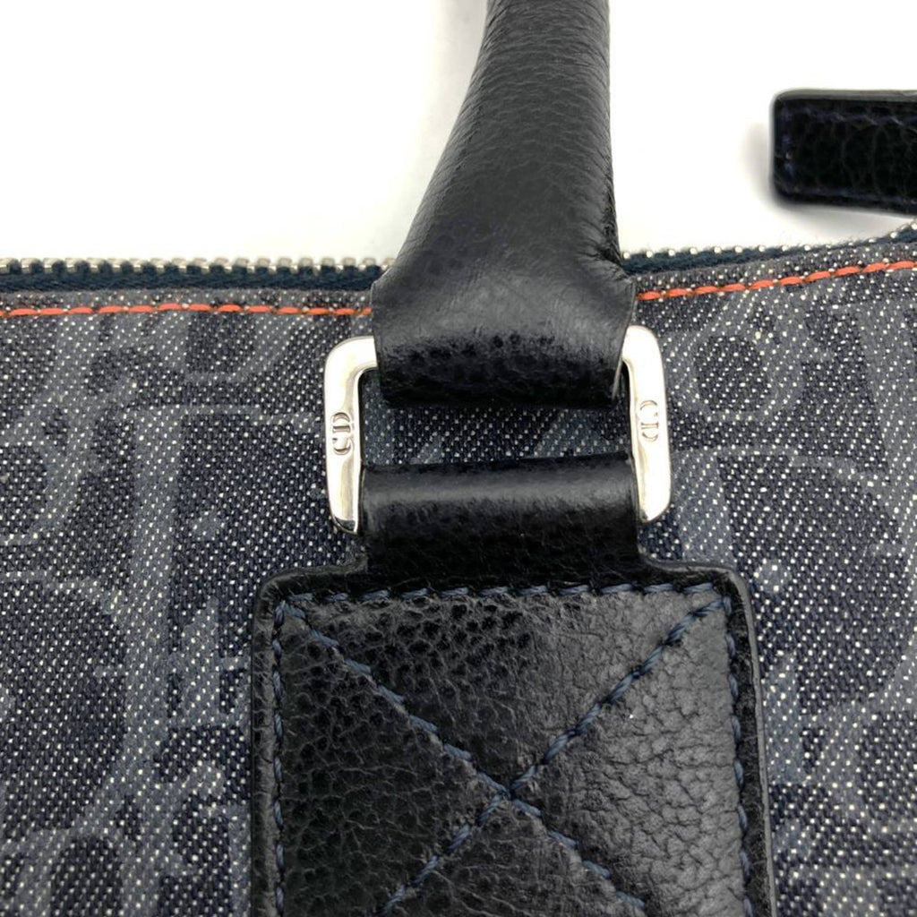 Christian Dior Navy Denim Leather Tote Bag (Pre-Owned)