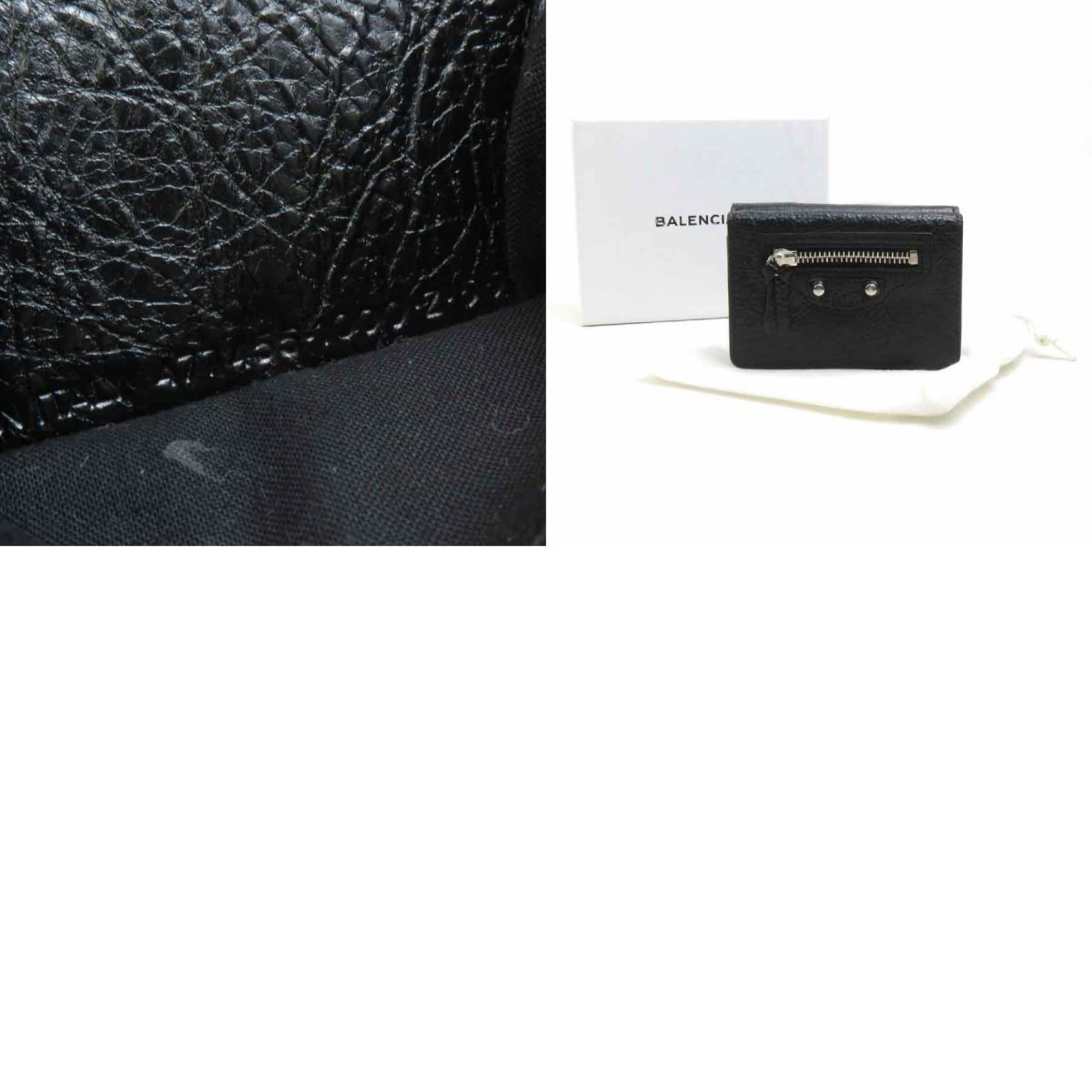 Balenciaga Black Leather Wallet (Tri-Fold)