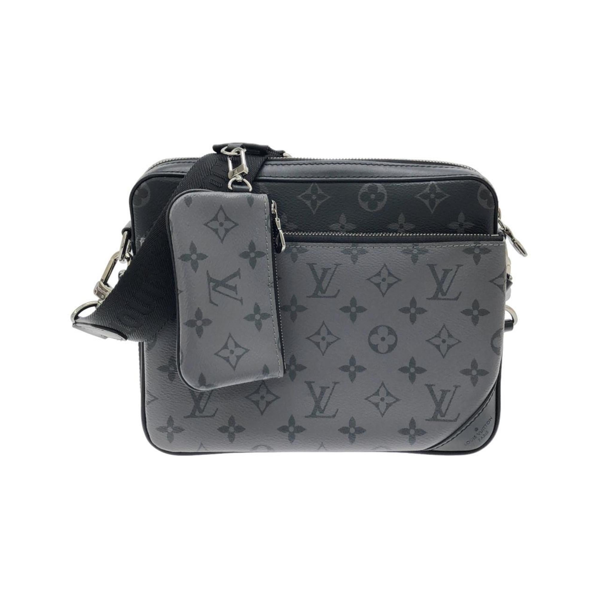 Louis Vuitton Black Gris Coated Canvas Pouch Shoulder Bag