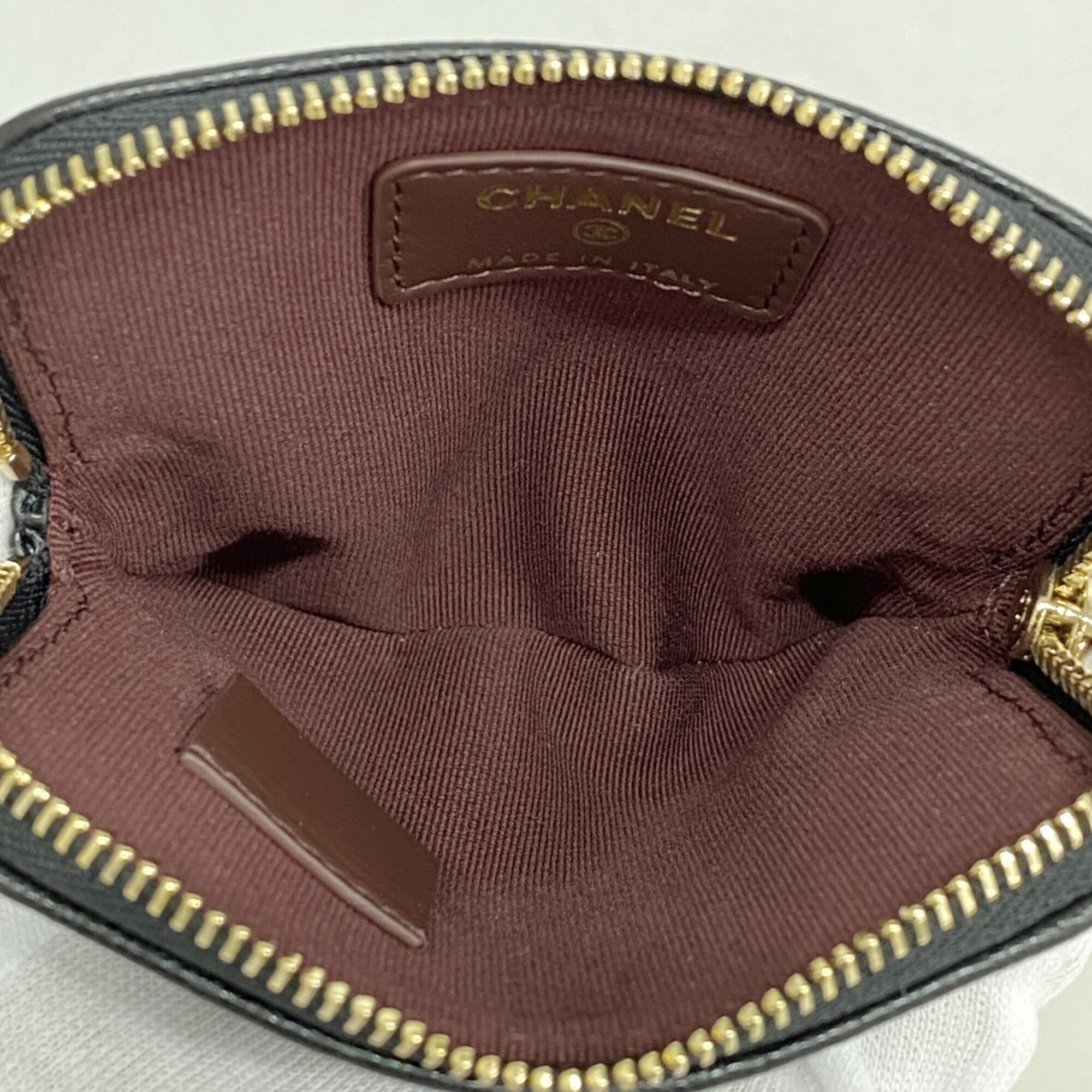 Chanel Black Grained Calfskin Coin Purse/Coin Case