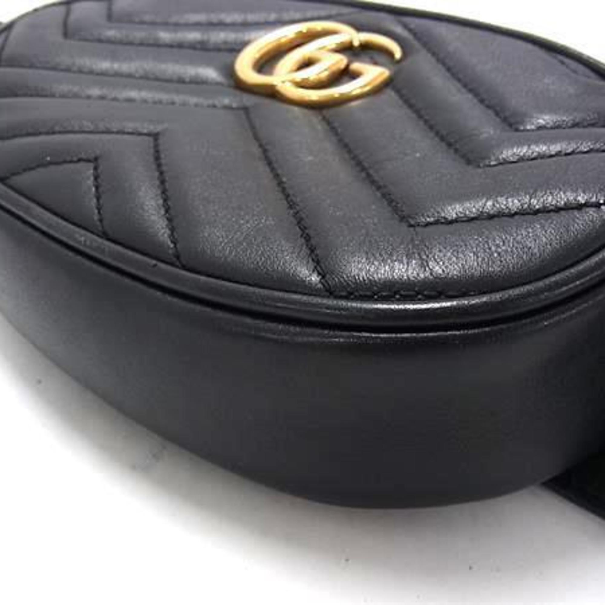 Gucci Black Leather Fanny Pack Shoulder Bag (Pre-Owned)