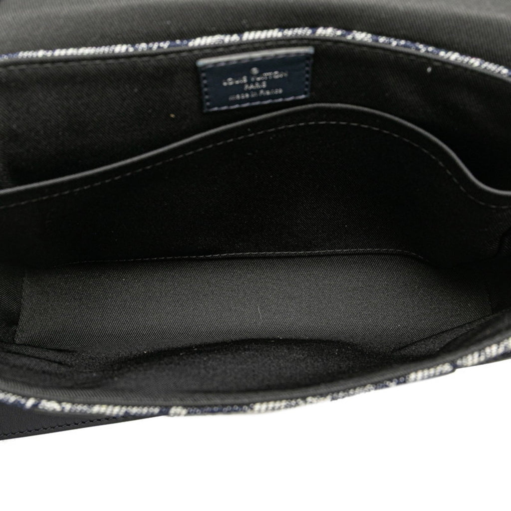 Louis Vuitton Navy Denim Leather Messenger Bag