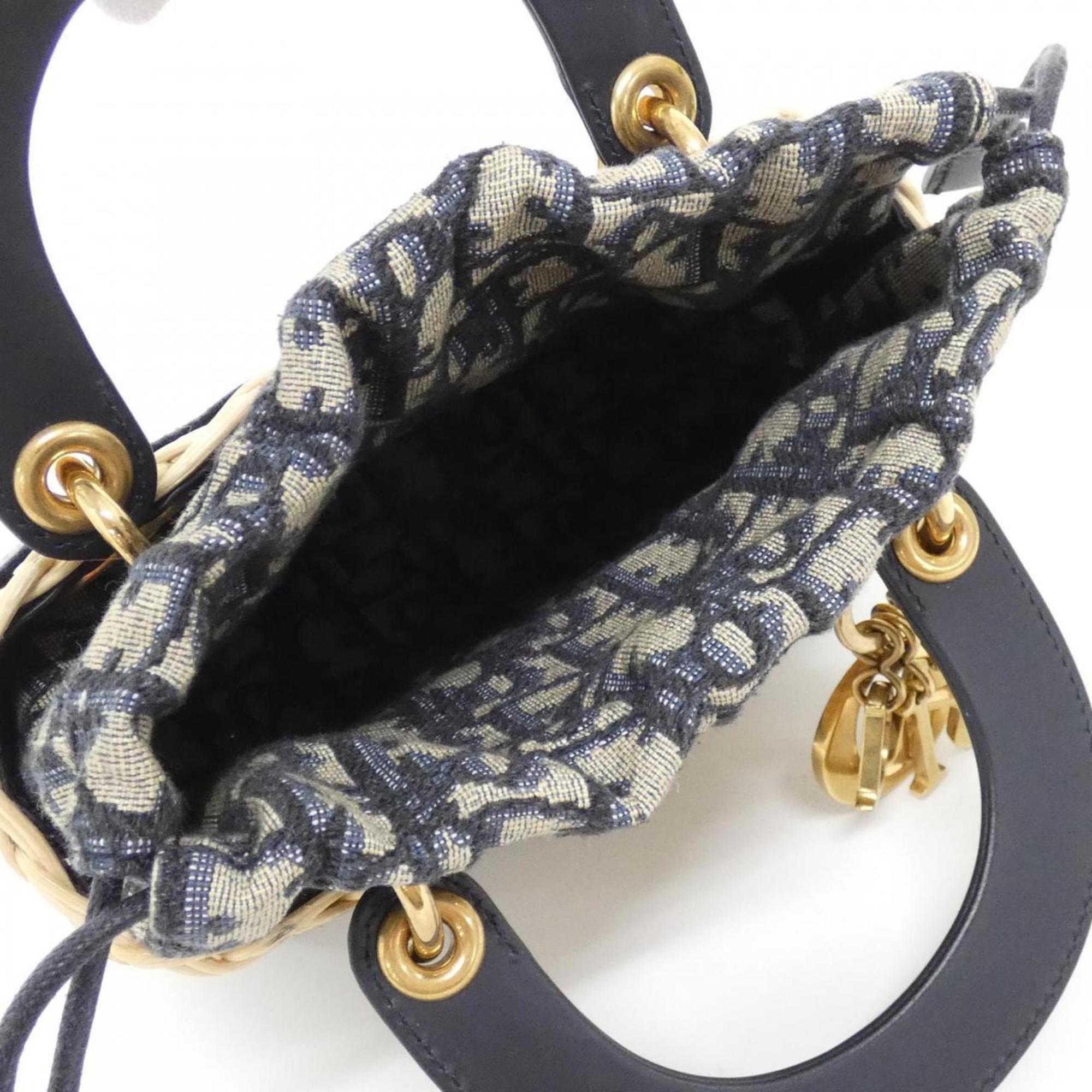 Christian Dior Blue Multi-Color Canvas Handbag (Pre-Owned)