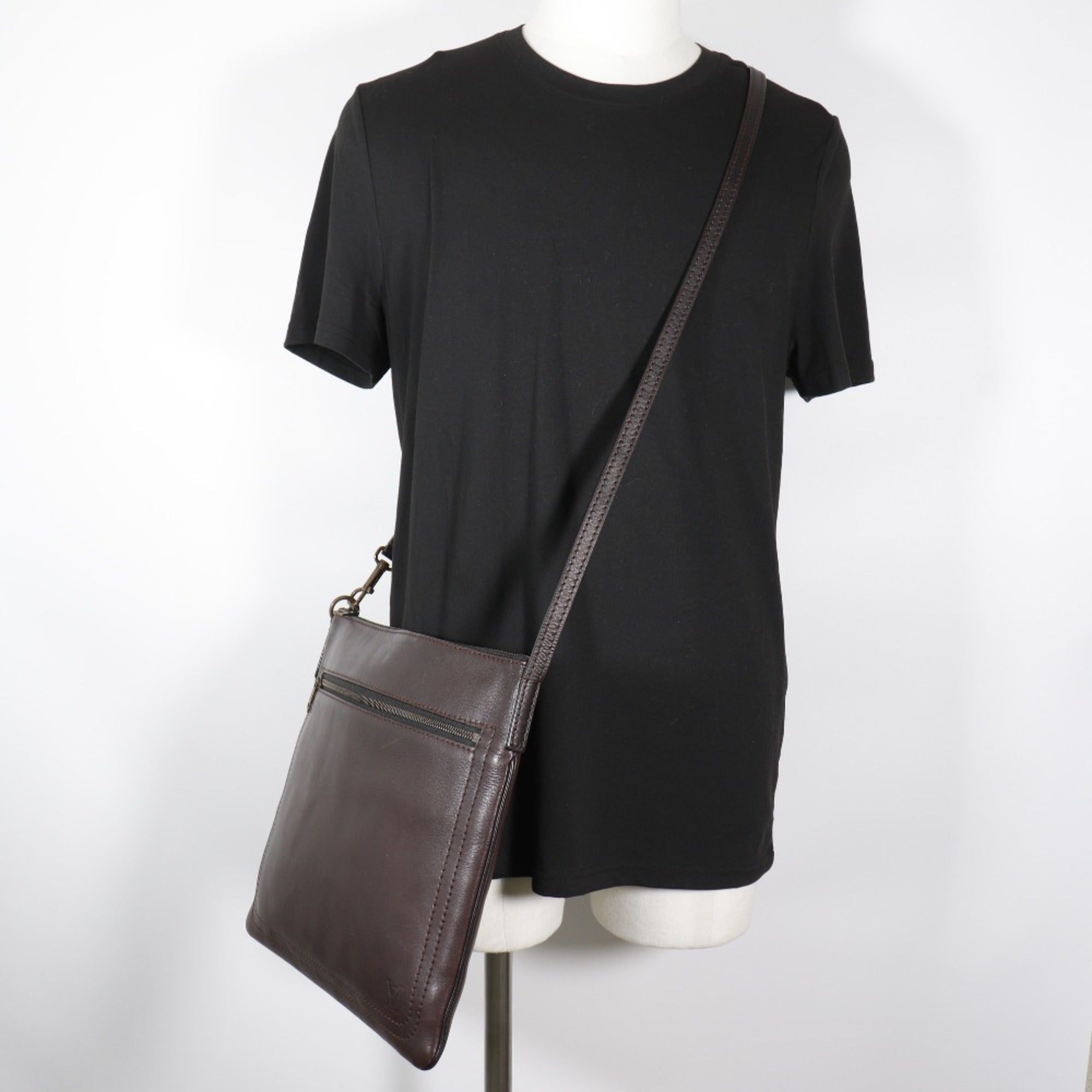 Louis Vuitton Brown Coffee Leather Shoulder Bag