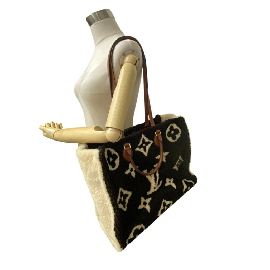 Louis Vuitton Brown Ivory Leather Handbag