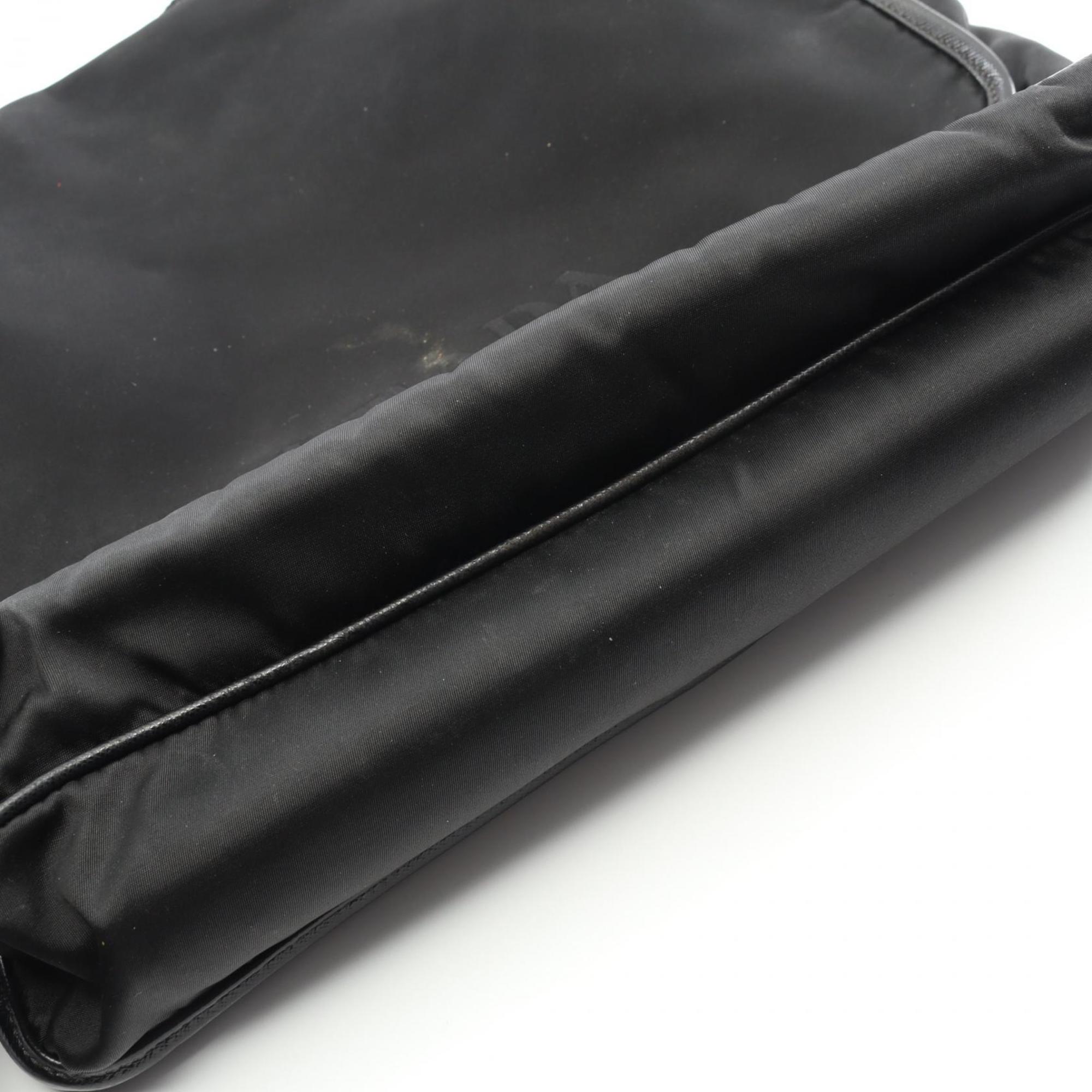 Prada Black Nylon Saffiano Triangle Shoulder Bag