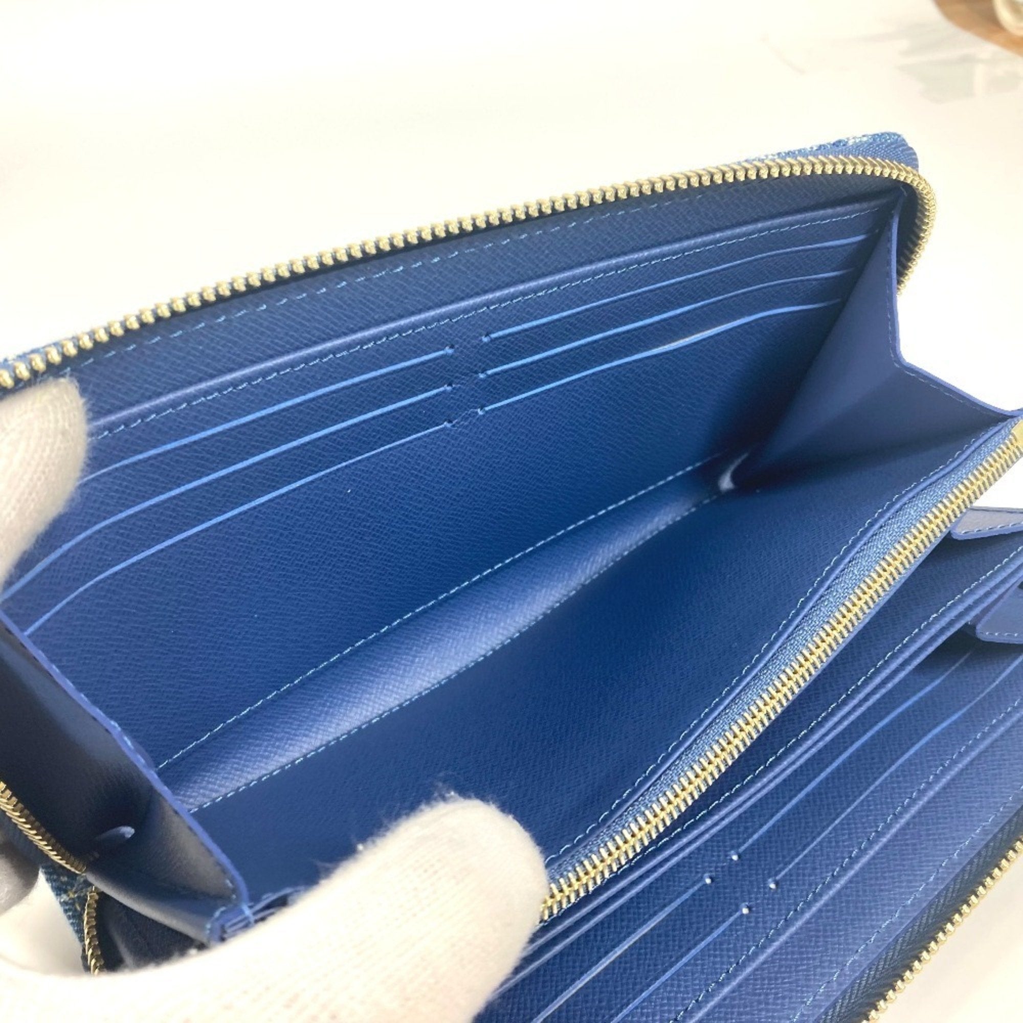 Louis Vuitton Monogram Denim Blue Long Wallet