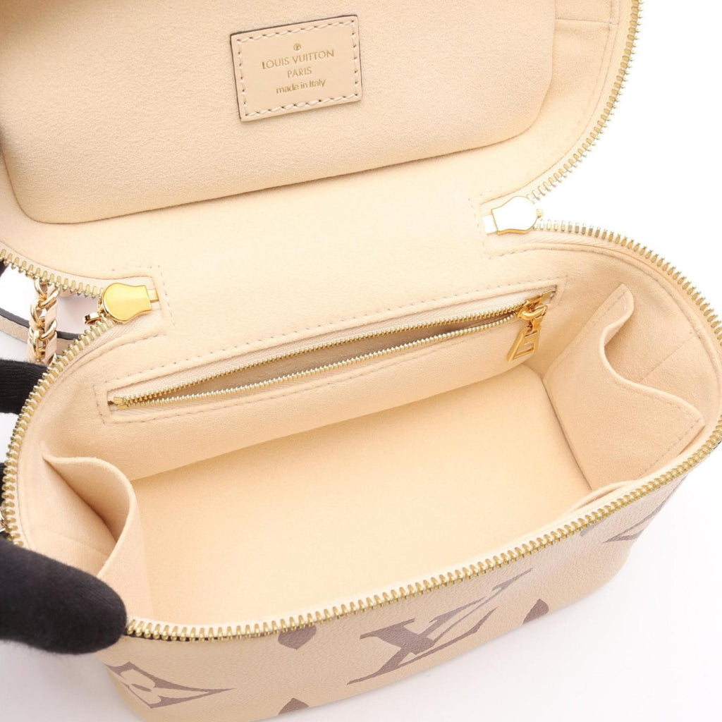 Louis Vuitton Beige Brown Coated Canvas Handbag