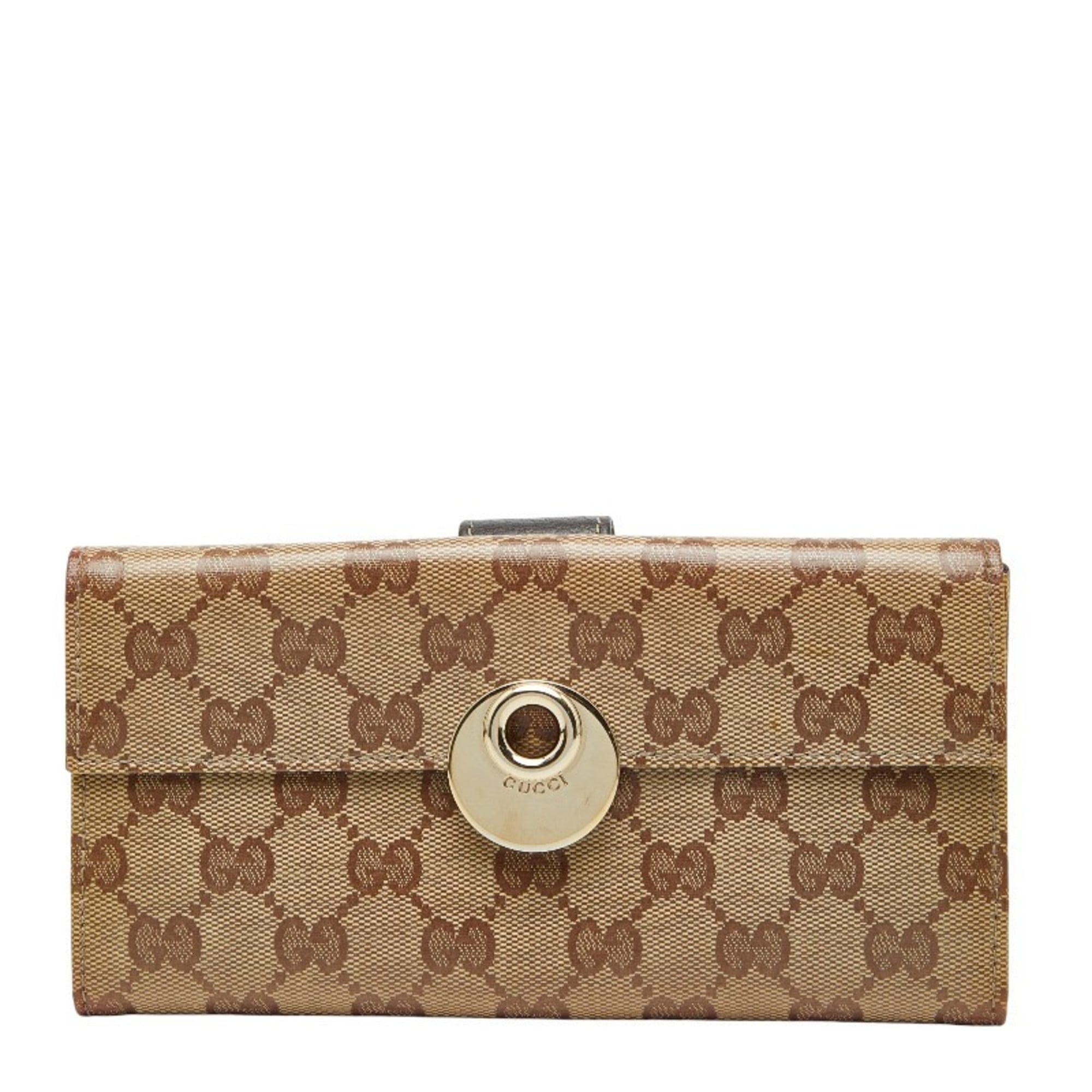 Gucci Beige Pvc Leather Coin Purse/Coin Case (Pre-Owned)