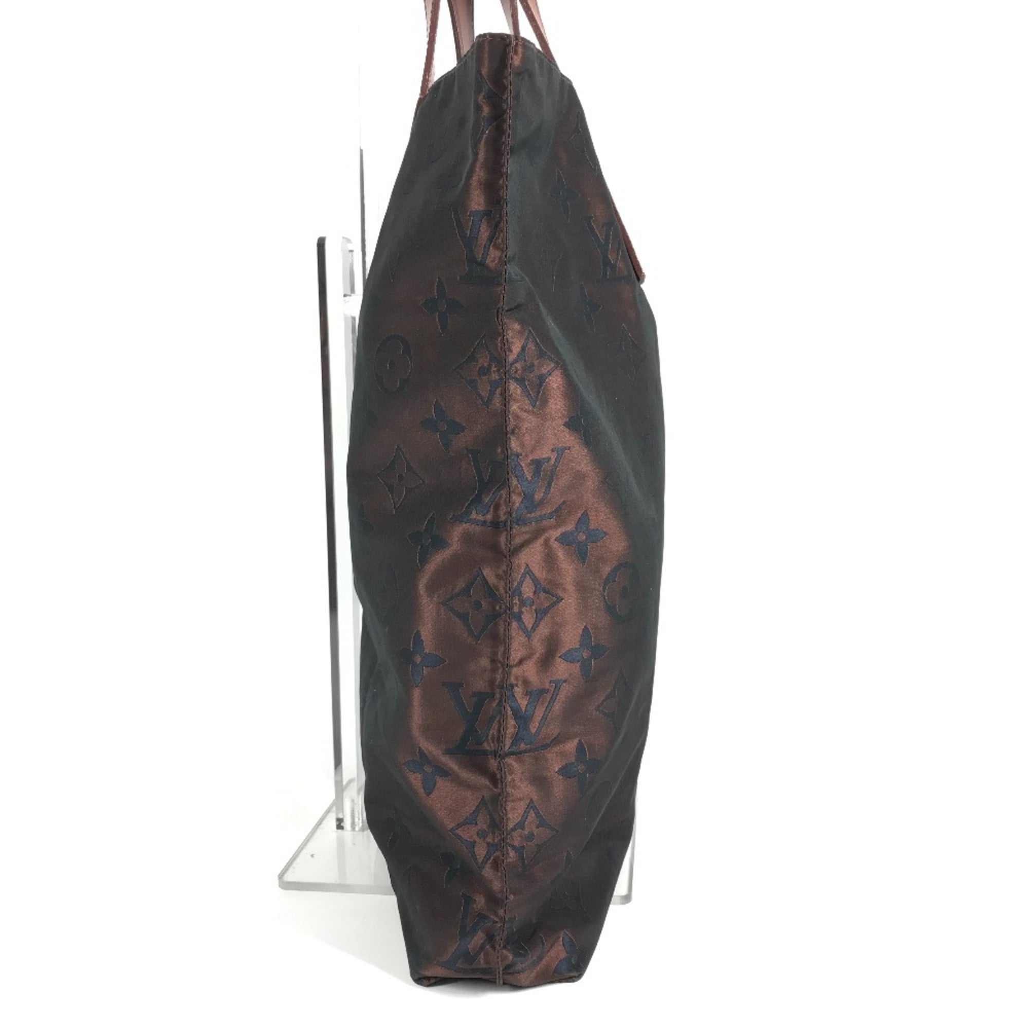 Louis Vuitton Brown Leather Nylon Shoulder Bag Tote Bag