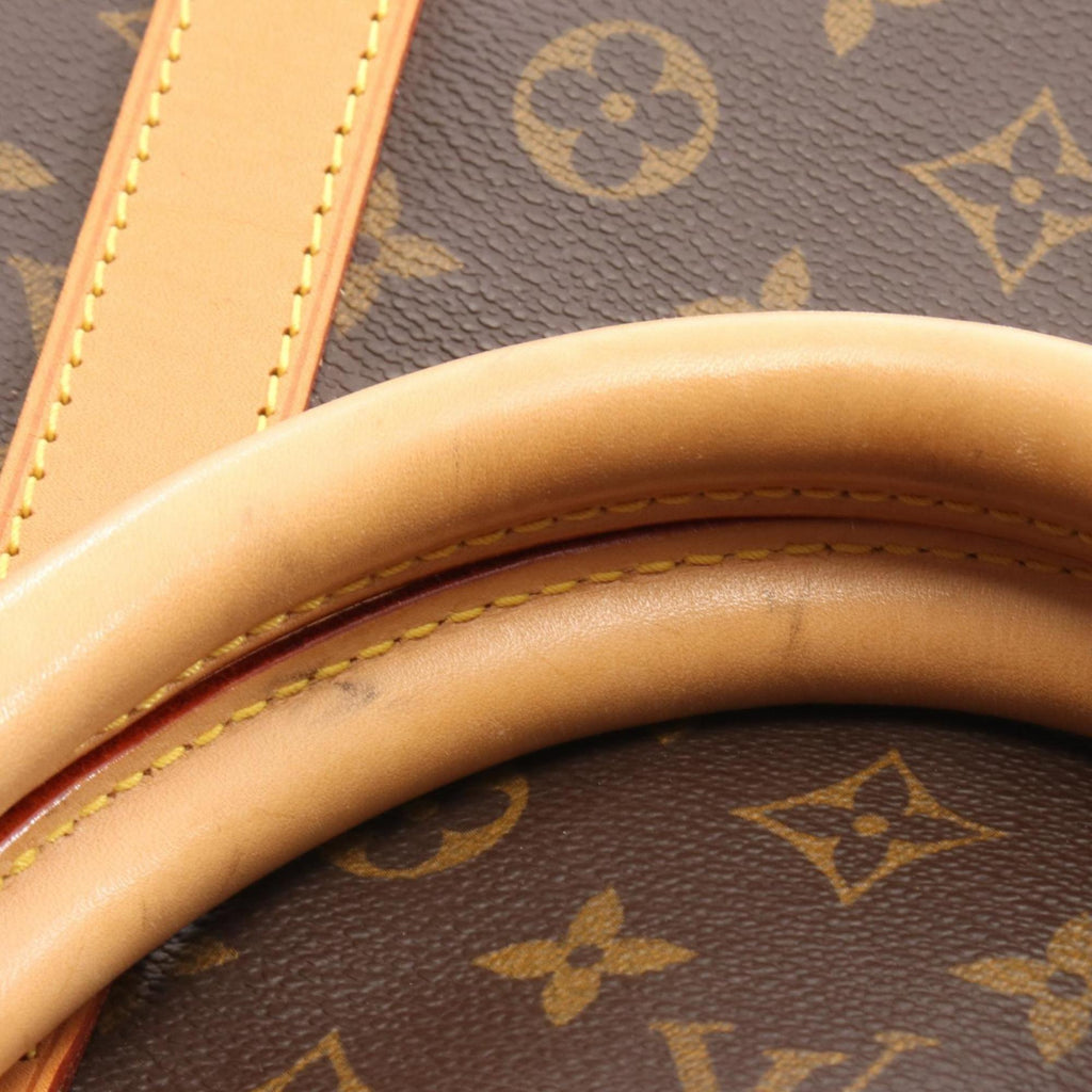 Louis Vuitton Brown Coated Canvas Leather Boston Bag Handbag