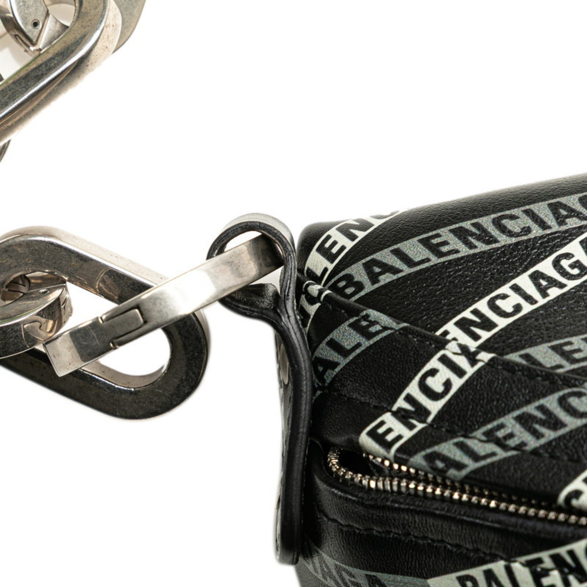 Balenciaga Black Green Leather Fanny Pack