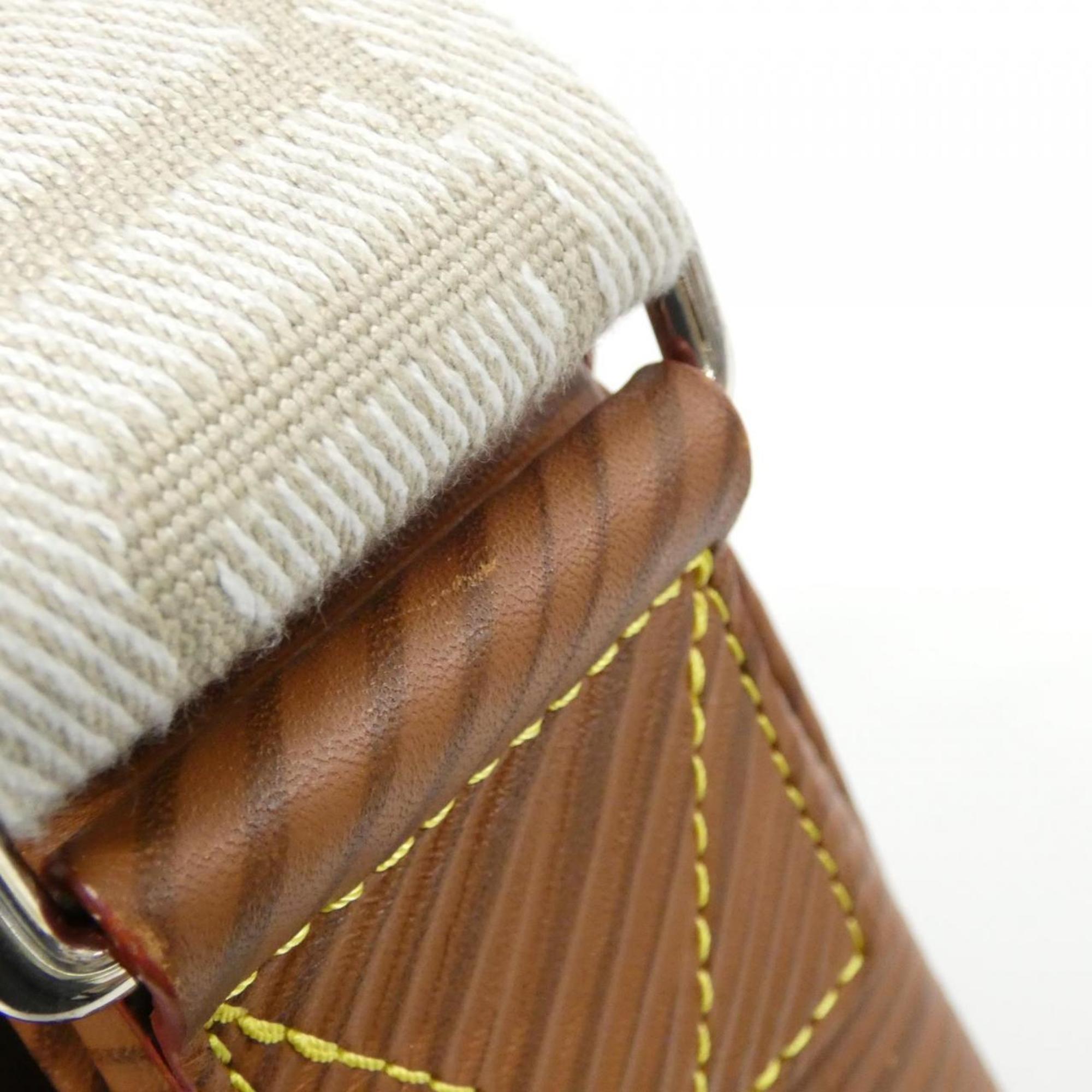 Louis Vuitton Beige Brown Cognac Leather Messenger Bag Shoulder Bag