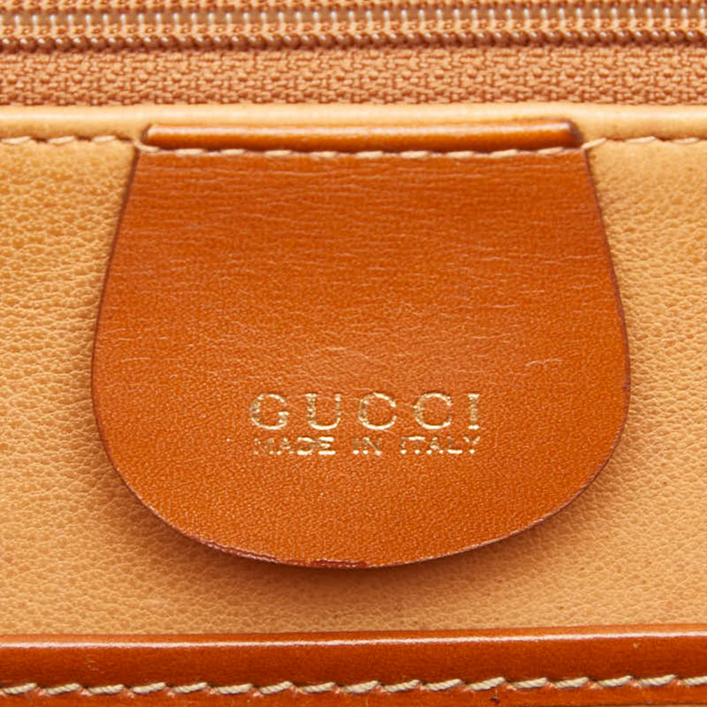 Gucci Brown Leather Handbag Shoulder Bag (Pre-Owned)