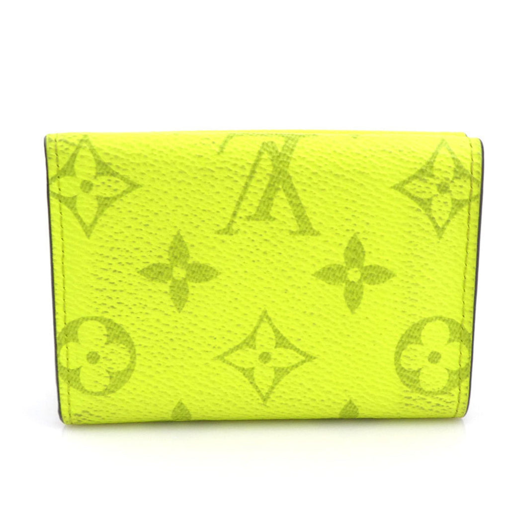 Louis Vuitton Green Yellow Pvc Leather Wallet (Tri-Fold)