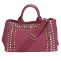 Prada Wine Canvas Tote Bag