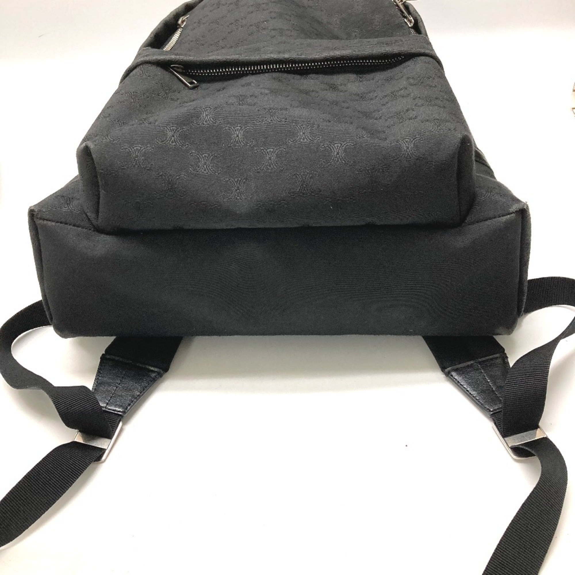 Celine Black Canvas Leather Backpack