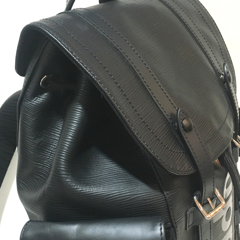 Louis Vuitton Black Leather Backpack