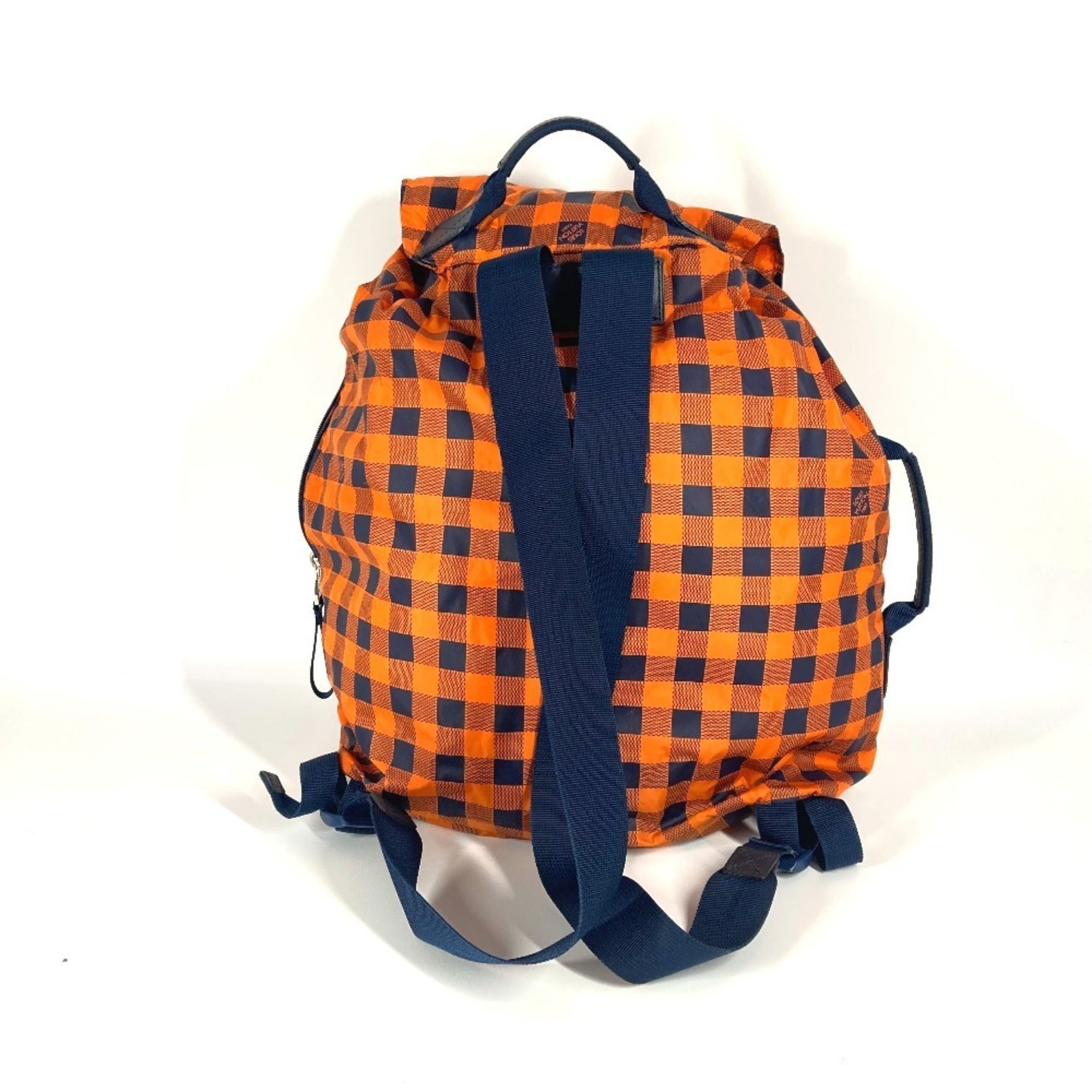 Louis Vuitton Damier Canvas Navy Orange Nylon Backpack
