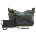 Balenciaga Hip Dark Green Leather Pochette Shoulder