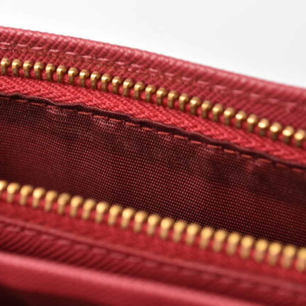 Prada Peonia Saffiano Metal Saffiano Metal Long Wallet (Bi-Fold)