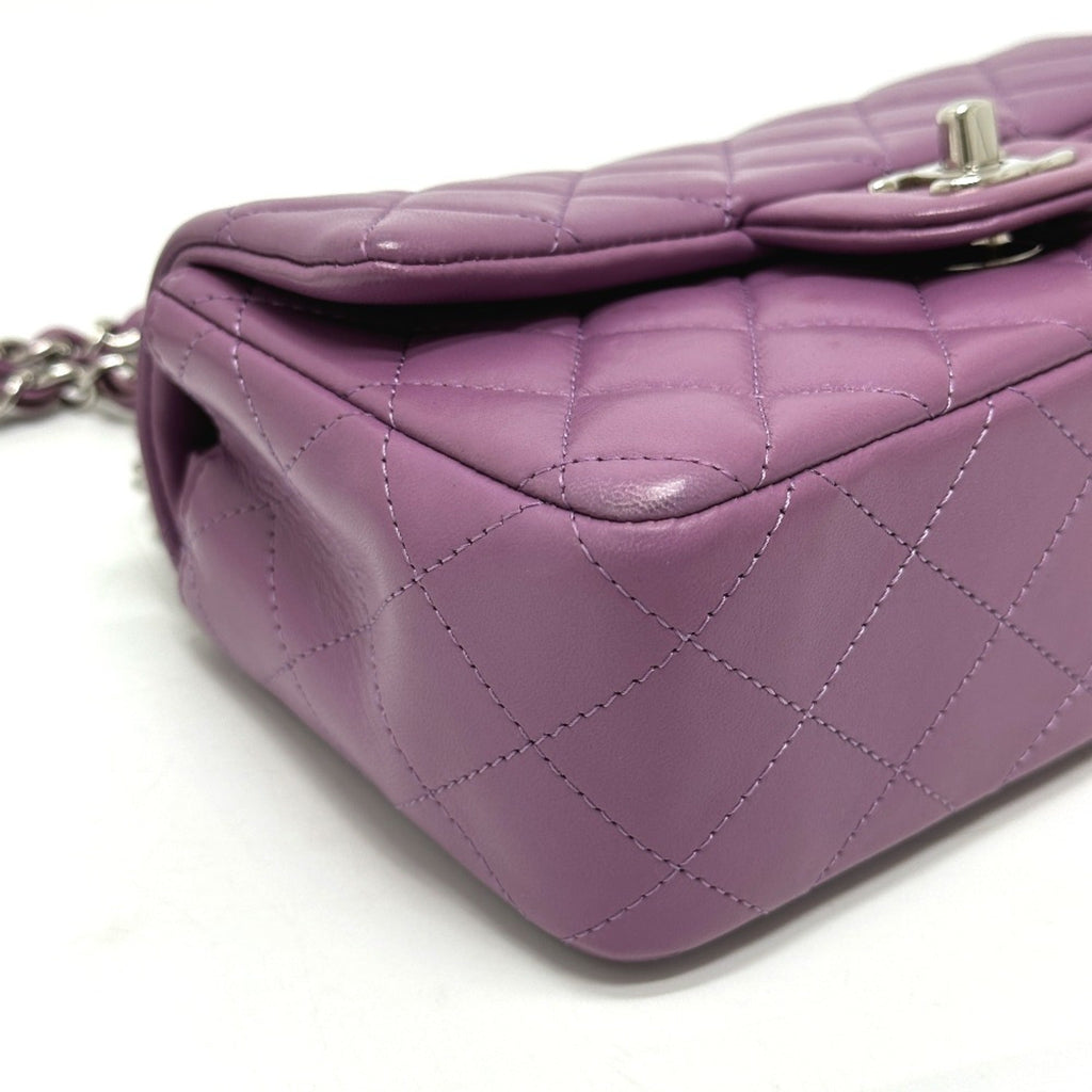 Chanel Purple Leather Shoulder Bag