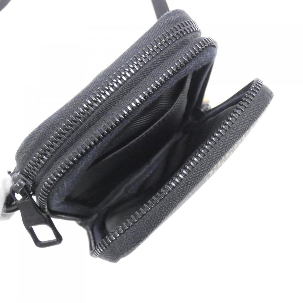 Louis Vuitton Black Brown Coated Canvas Phone Wallet