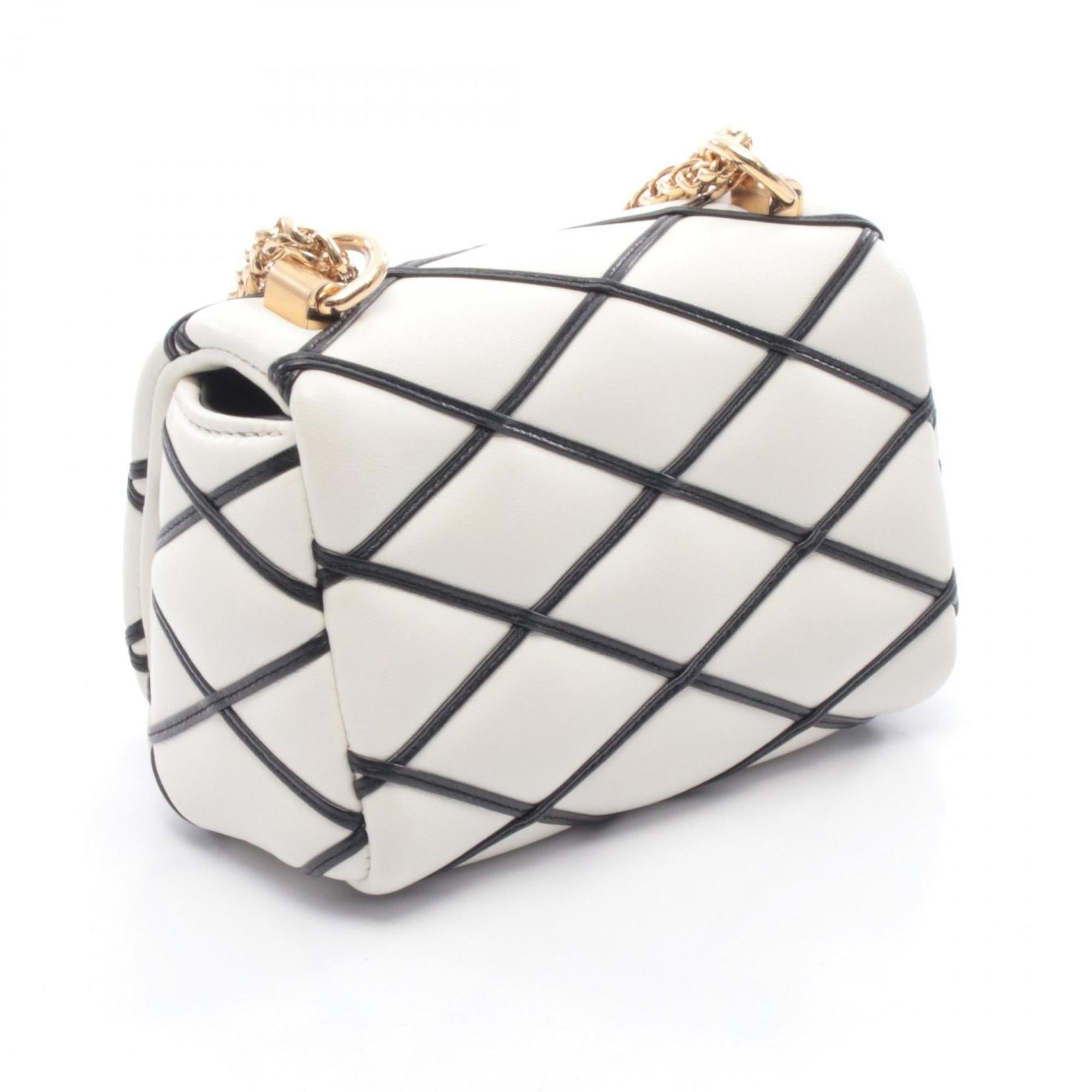 Louis Vuitton Black White Leather Handbag Shoulder Bag