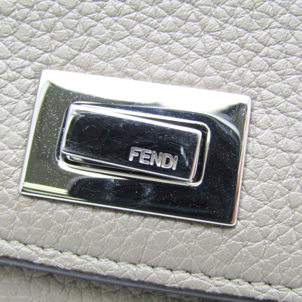 Fendi Beige Leather Long Wallet (Bi-Fold)